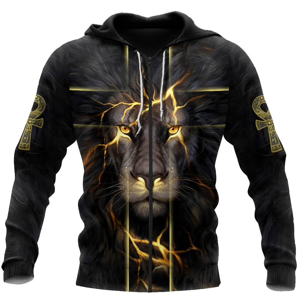 Black King-I Am Who I Am Ankh Symbol 3D All Over Printed Shirts For Men and Women Pi11062003S1-Apparel-TA-Zipped Hoodie-S-Vibe Cosy™