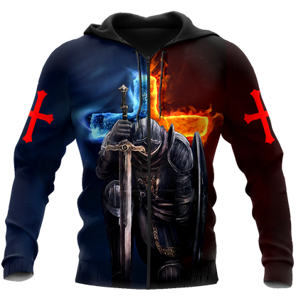 Knight Templars A Child Of God A Man Of Faith A Warrior Of Christ 3D All Over Printed Shirts For Men and Women Pi05092004S