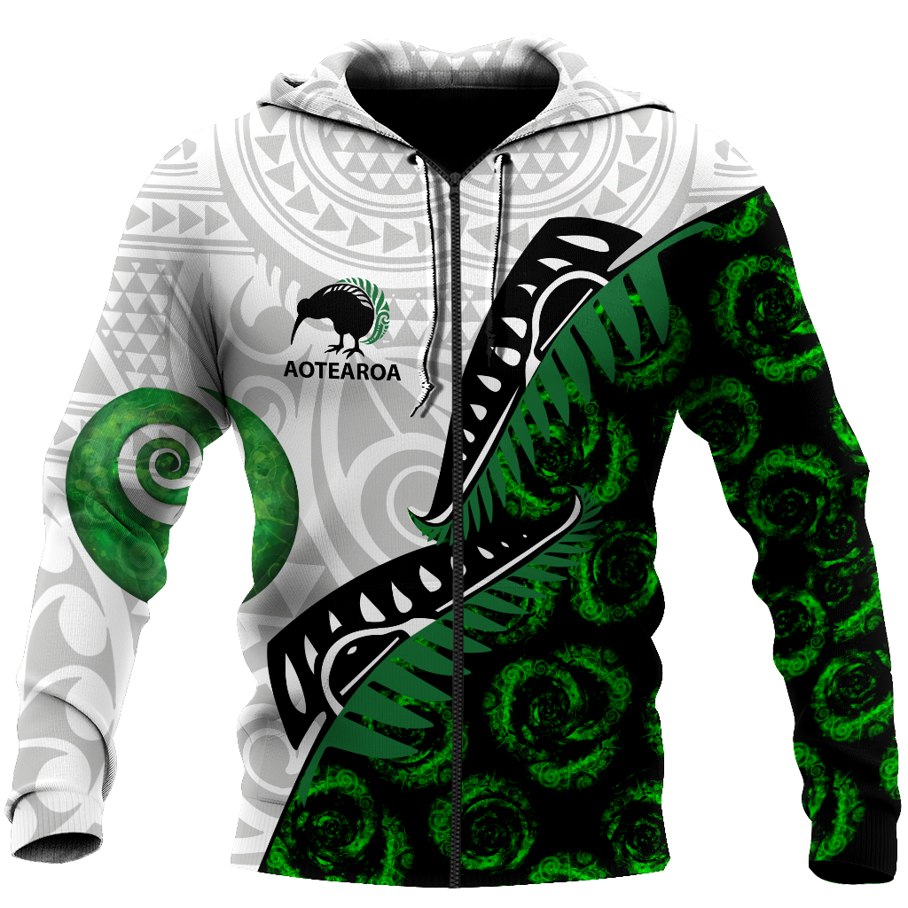 Maori pounamu jade 3d all over printed shirt and short for man and women-Apparel-PL8386-Zipped Hoodie-S-Vibe Cosy™