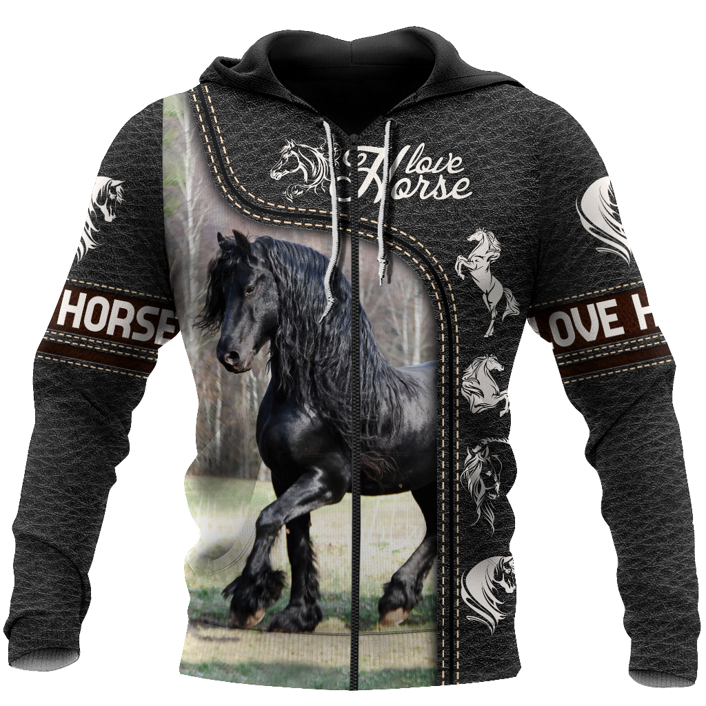 Love Horse 3D All Over Printed Shirts Pi220401-Apparel-TA-Zipped Hoodie-S-Vibe Cosy™