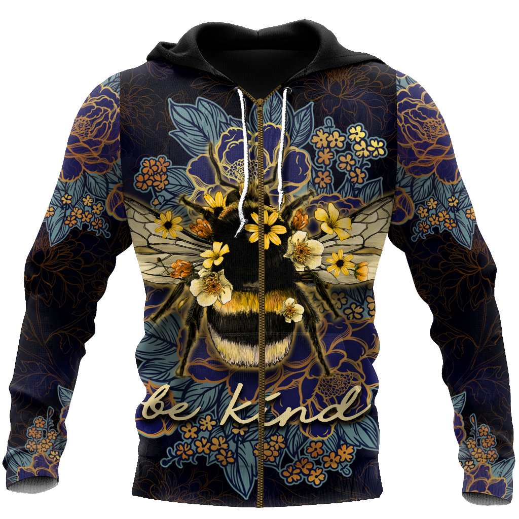 Beautiful Bee Art 3D All Over Printed Shirts For Men And Women Pi270506-Apparel-MP-Zipped Hoodie-S-Vibe Cosy™