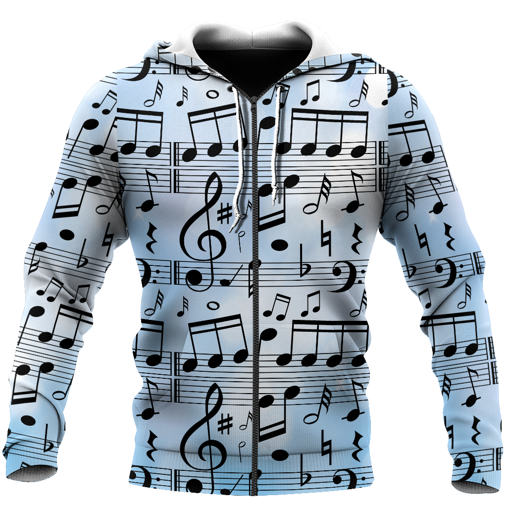 Music Scores 3D All Over Printes-Apparel-HP Arts-Zipped Hoodie-S-Vibe Cosy™