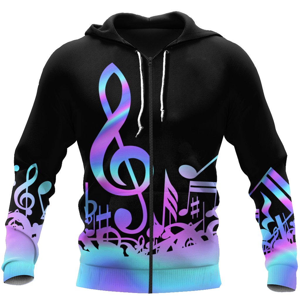 Purple Music Notes 3D All Over Printes-Apparel-HP Arts-Zipped Hoodie-S-Vibe Cosy™