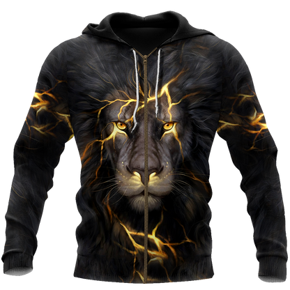 Black King-I Am Who I Am Christian Cross 3D All Over Printed Shirts For Men and Women Pi11062002-Apparel-TA-Zipped Hoodie-S-Vibe Cosy™