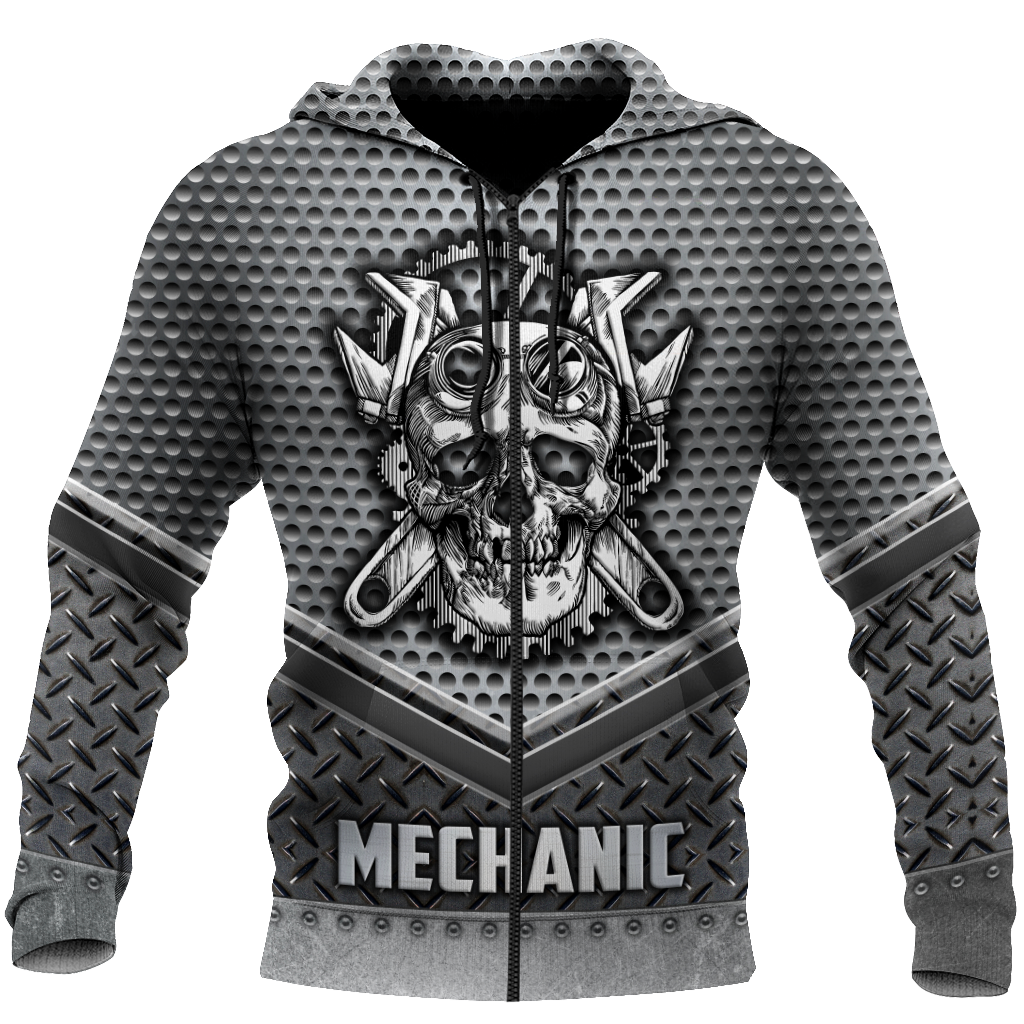 Mechanic Skull 3D All Over Printed Hoodie For Men and Women HHT11092030