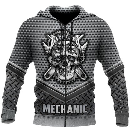 Mechanic Skull 3D All Over Printed Hoodie For Men and Women HHT11092030