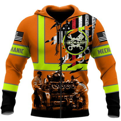 All Over Printed Mechanic Hoodie For Men and Women HHT13102006