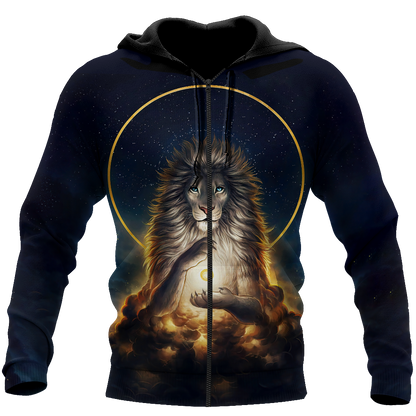 3D Magical Lion God Over Printed Hoodie
