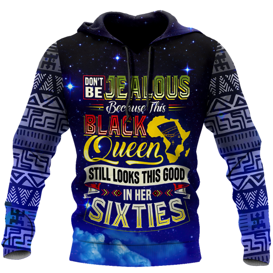 Black Queen in Her Sixties 3D All Over Print Hoodie