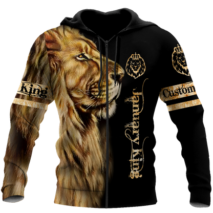 Custom Name January King Lion  3D All Over Printed  Unisex Shirt