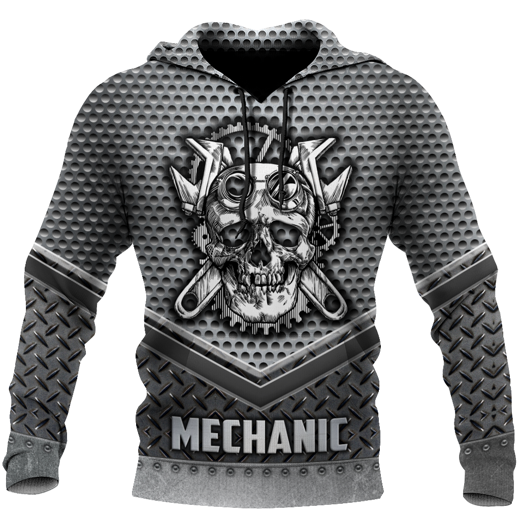 Mechanic Skull 3D All Over Printed Hoodie For Men and Women HHT11092030