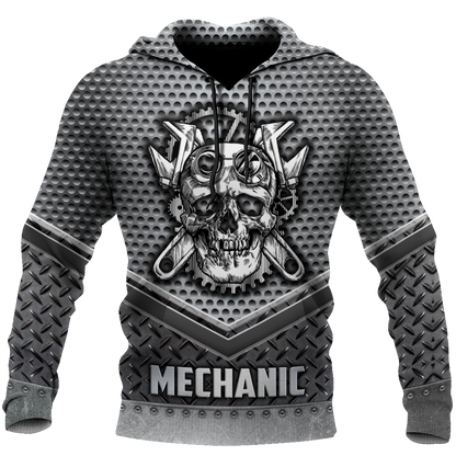 Mechanic Skull 3D All Over Printed Hoodie For Men and Women HHT11092030