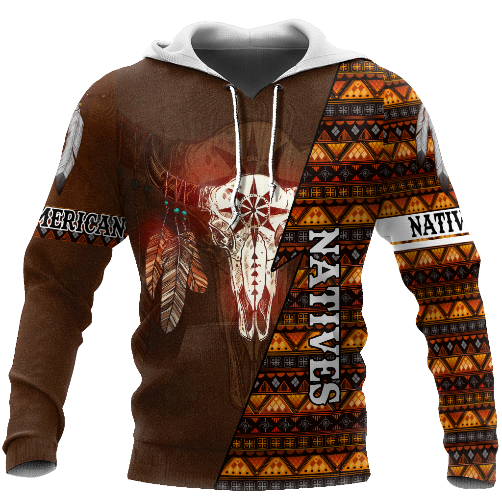 Premium Native American Bull Skull All Over Printed Shirts For Men And Women MEI