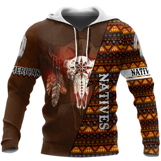 Premium Native American Bull Skull All Over Printed Shirts For Men And Women MEI