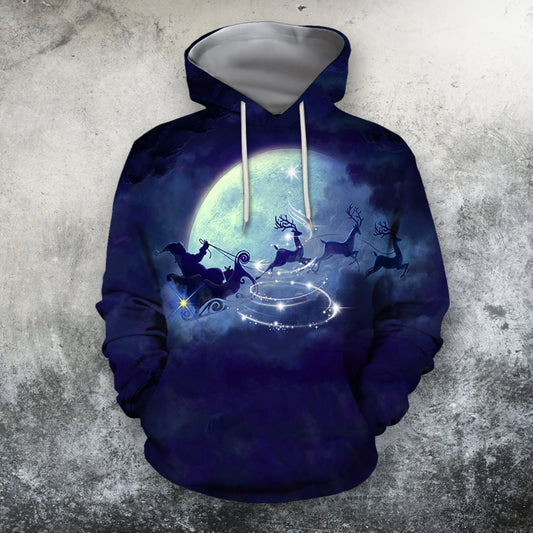 All Over Print Santa Ride 01-Apparel-HbArts-Hoodie-S-Vibe Cosy™
