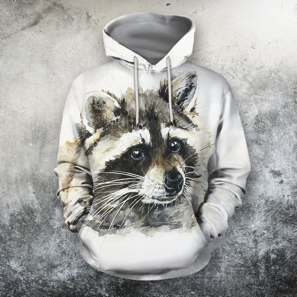 All Over Print Raccoon 01-Apparel-HbArts-Hoodie-S-Vibe Cosy™