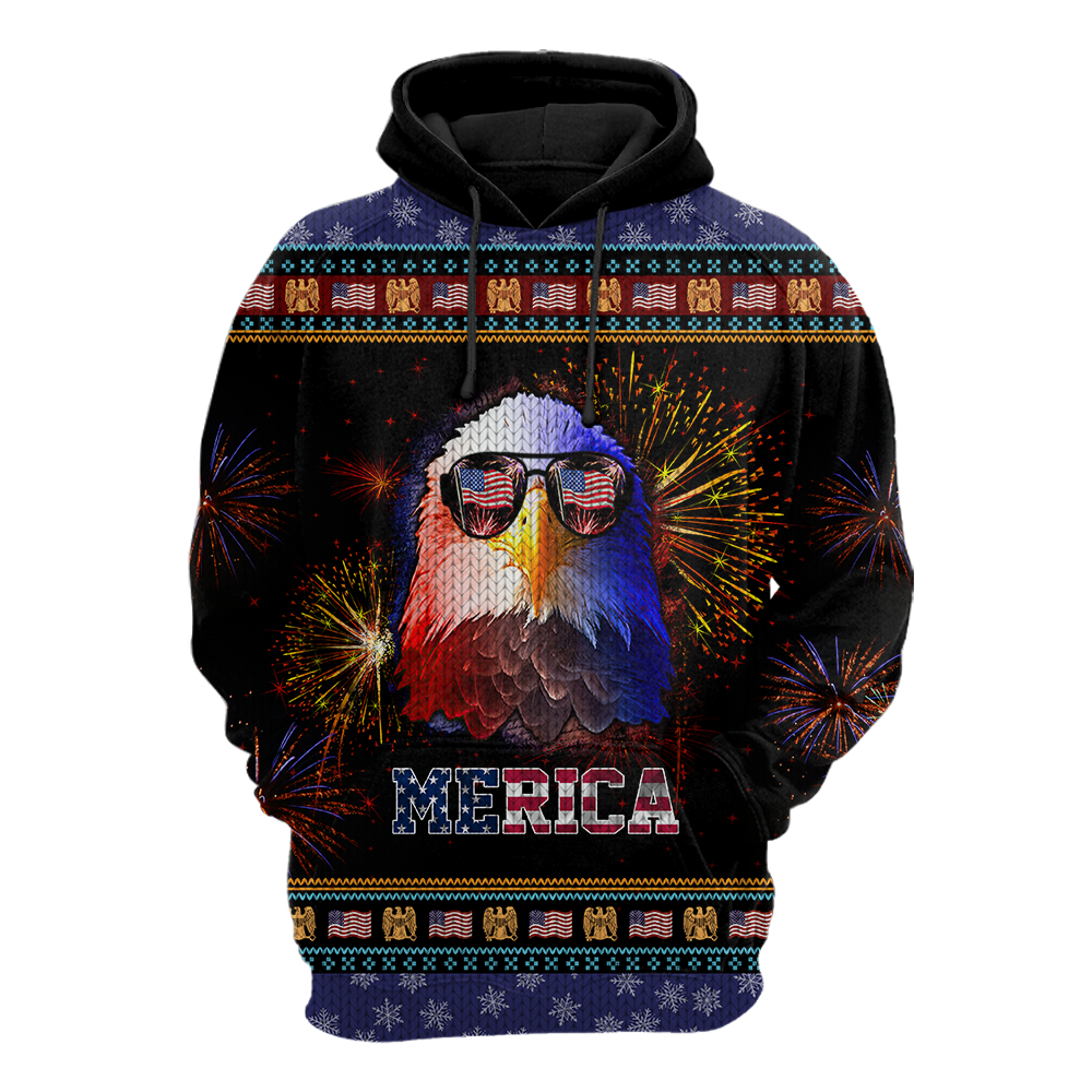 Merica Eagle 3D Hoodie Shirt For Men And Women LAM2002104