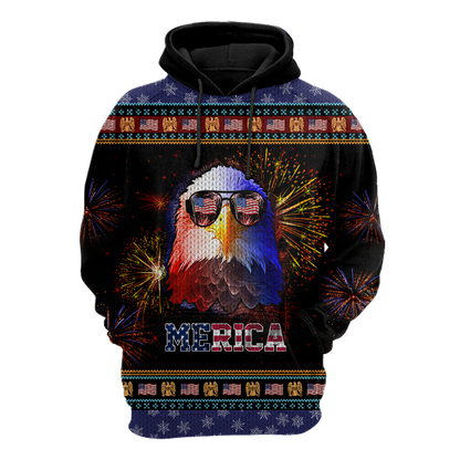 Merica Eagle 3D Hoodie Shirt For Men And Women LAM2002104