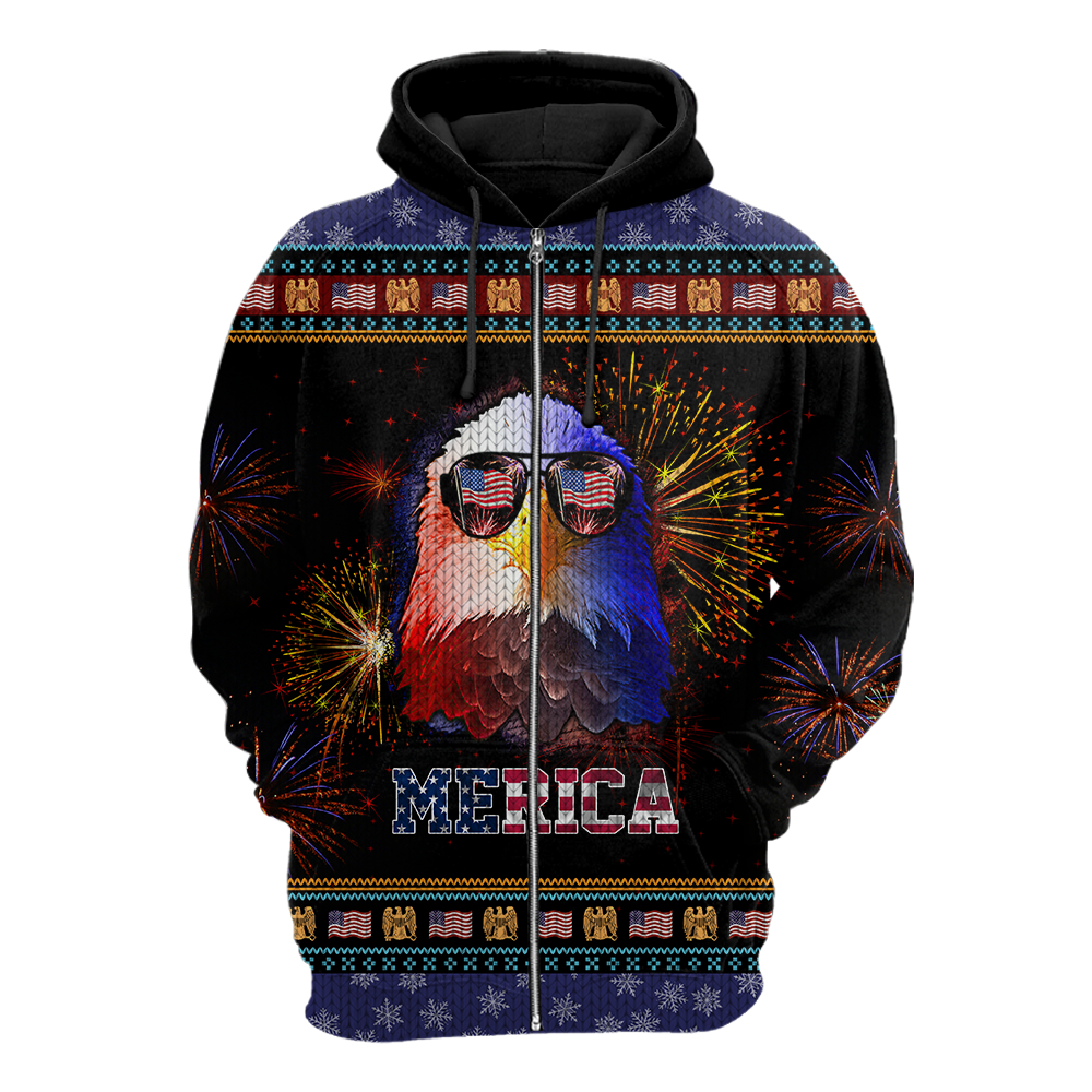 Merica Eagle 3D Hoodie Shirt For Men And Women LAM2002104