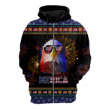 Merica Eagle 3D Hoodie Shirt For Men And Women LAM2002104