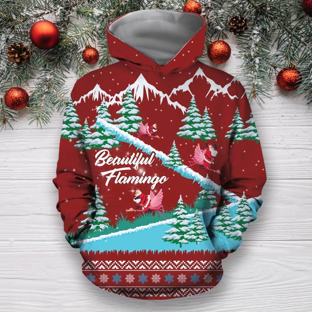 3D All Over Print Flamingo Christmas Hoodie-Apparel-HD09-Hoodie-S-Vibe Cosy™
