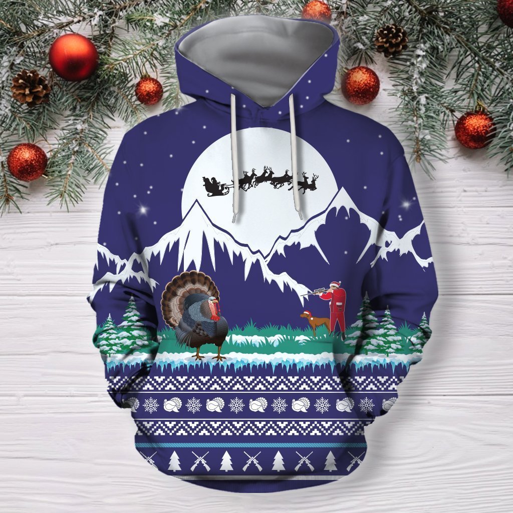 3D All Over Print Hunting Turkey Christmas Hoodie-Apparel-HD09-Hoodie-S-Vibe Cosy™