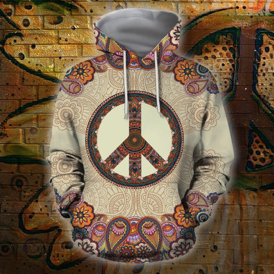 3D All Over Print Hippie Hoodie-Apparel-HD09-Hoodie-S-Vibe Cosy™