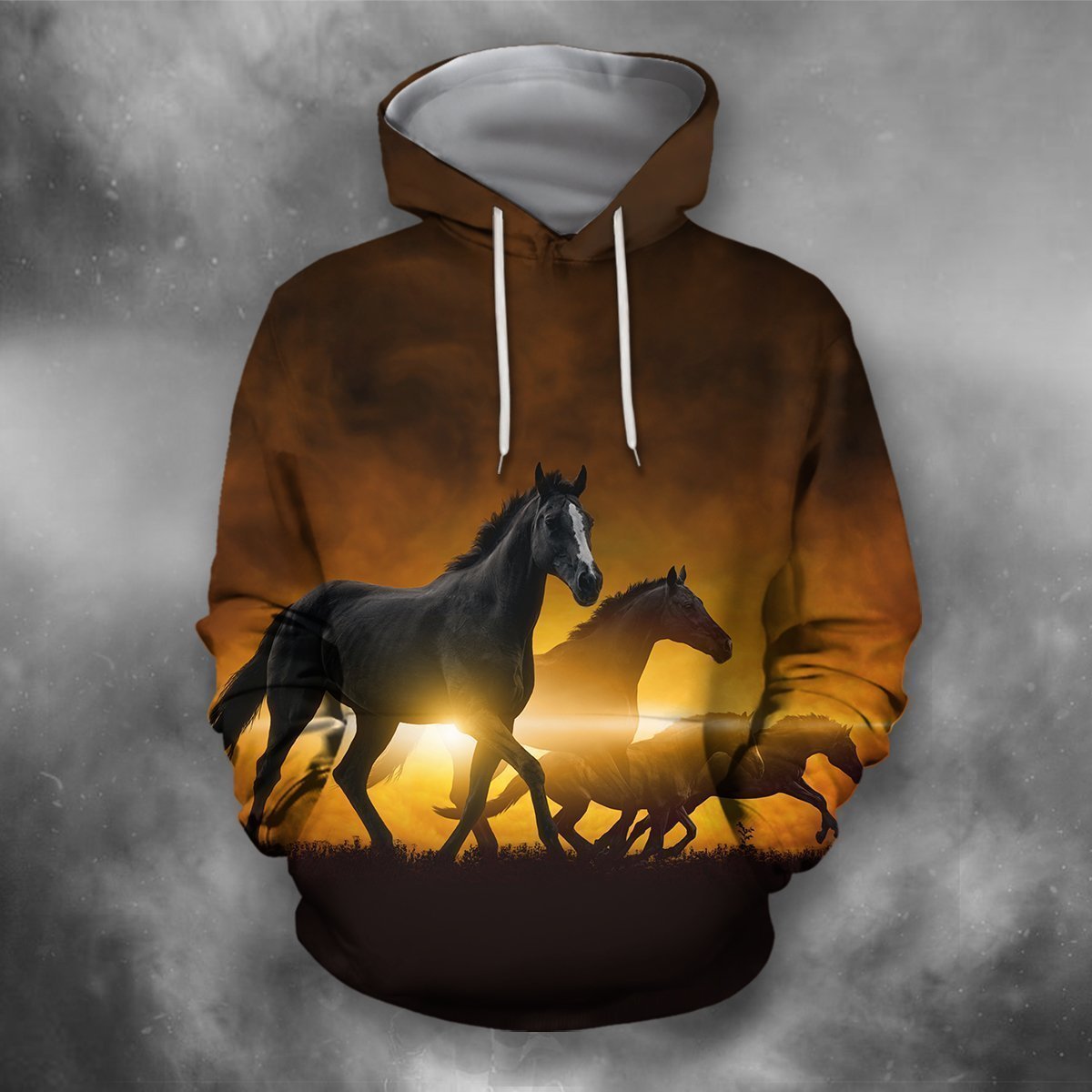 3D All Over Print Three Horse Running-Apparel-PHL-Hoodie-S-Vibe Cosy™