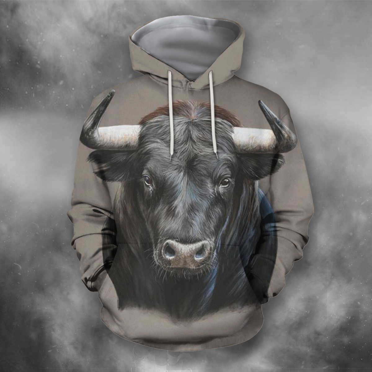 3D All Over Print Bull Art 1-Apparel-PHLong-Hoodie-S-Vibe Cosy™
