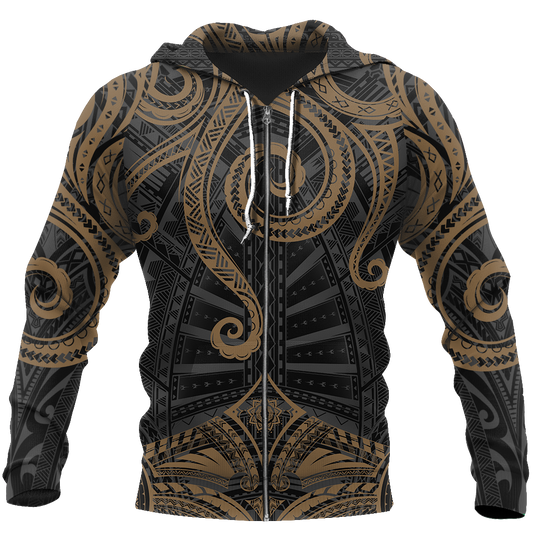 Maori Tattoo Special Hoodie NVD-Apparel-Dung Van-Zipped Hoodie-S-Vibe Cosy™