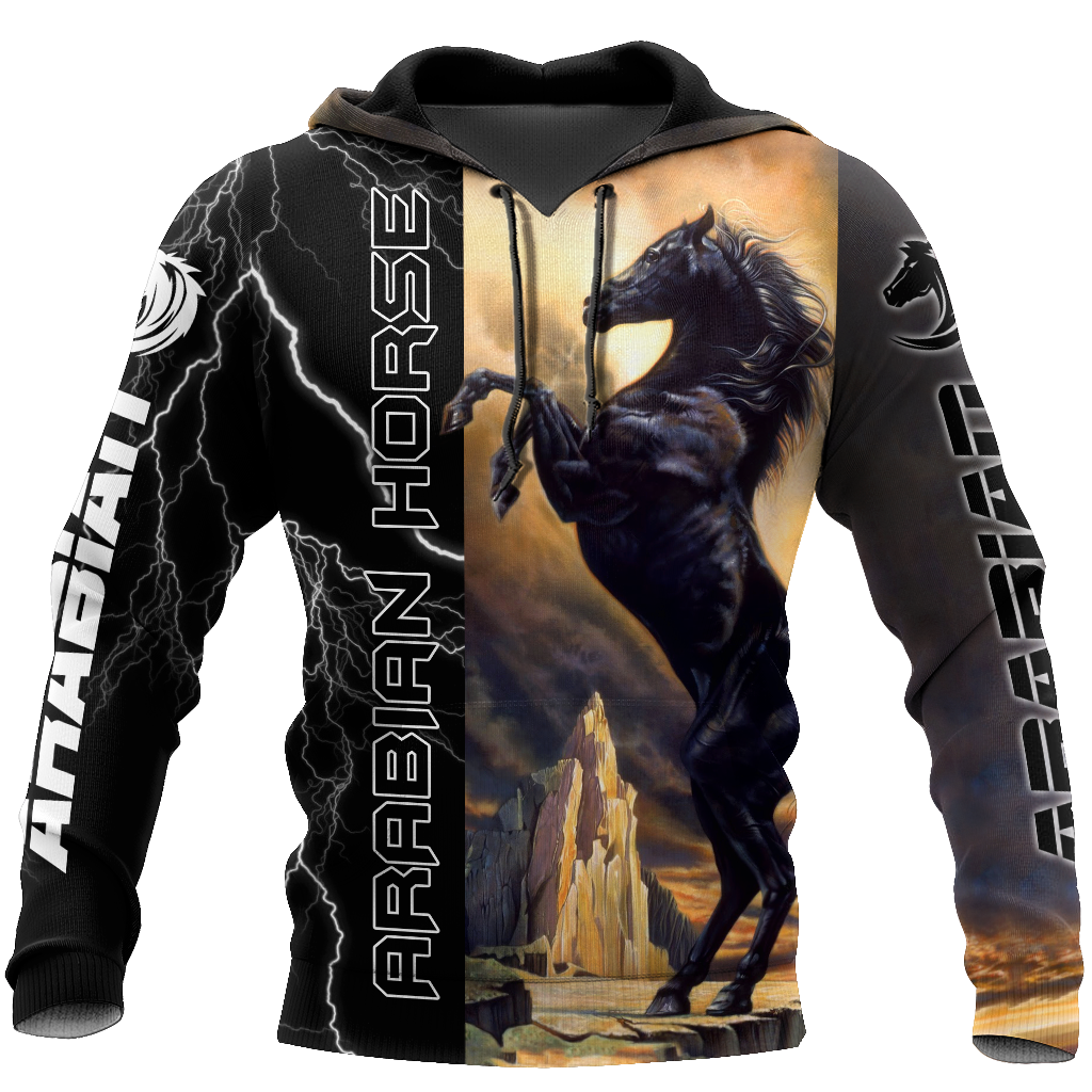 Black Stallion Arabian Horse 3D All Over Printed Shirt Hoodie Pi301202-Apparel-MP-Hoodie-S-Vibe Cosy™