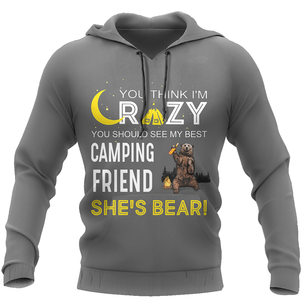 You Think I'm Crazy - Camping Bear NNKB107-Apparel-NNK-Hoodie-S-Vibe Cosy™