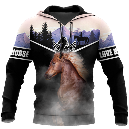 Love Horse 3D All over print for Men and Women shirt Pi030103-Apparel-NNK-Hoodie-S-Vibe Cosy™