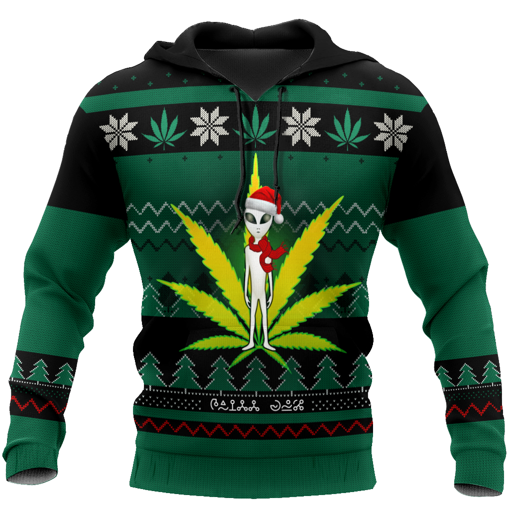 Ugly Christmas Marijuana UFO Pi111101 (Only specials can read this)-Apparel-NNK-Hoodie-S-Vibe Cosy™