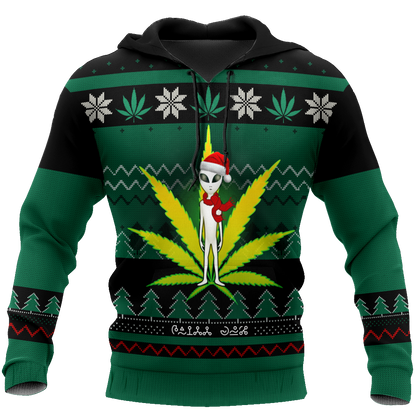 Ugly Christmas Marijuana UFO Pi111101 (Only specials can read this)-Apparel-NNK-Hoodie-S-Vibe Cosy™