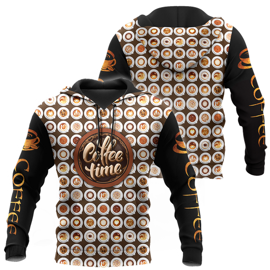 Time's Coffee 3D All Over Printed Differences Between Types Of Italian Coffee Shirts and Shorts Pi271103 PL-Apparel-PL8386-Hoodie-S-Vibe Cosy™