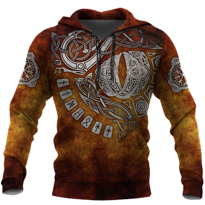 Vikings Tattoo All Over Hoodie-Apparel-HP Arts-Hoodie-S-Vibe Cosy™