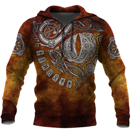 Vikings Tattoo All Over Hoodie-Apparel-HP Arts-Hoodie-S-Vibe Cosy™