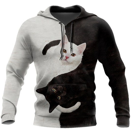 Yin Yang Black & White Cat Hoodie NNKC0-Apparel-NNK-Hoodie-S-Vibe Cosy™