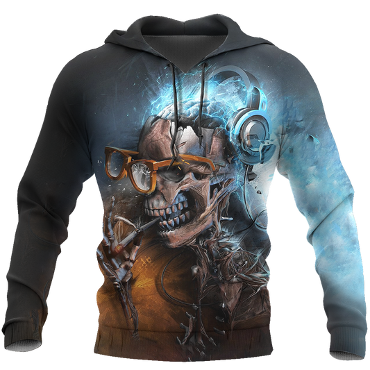Music Is My Life And Skull Is My Love PL215-Apparel-PL8386-Hoodie-S-Vibe Cosy™