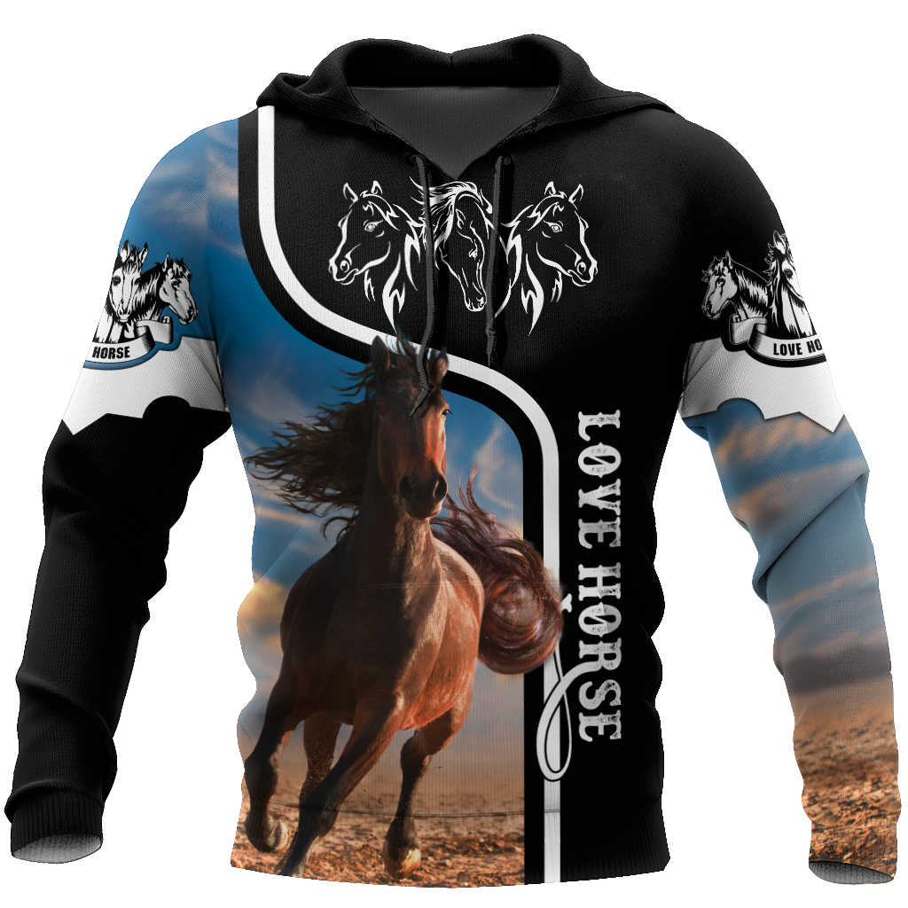 Love Horse 3D All over print for Men and Women shirt Pi030101-Apparel-NNK-Hoodie-S-Vibe Cosy™