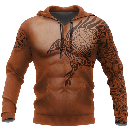 3.0 Vikings - The Raven of Odin Tattoo version 3.0-Apparel-HP Arts-Hoodie-S-Vibe Cosy™