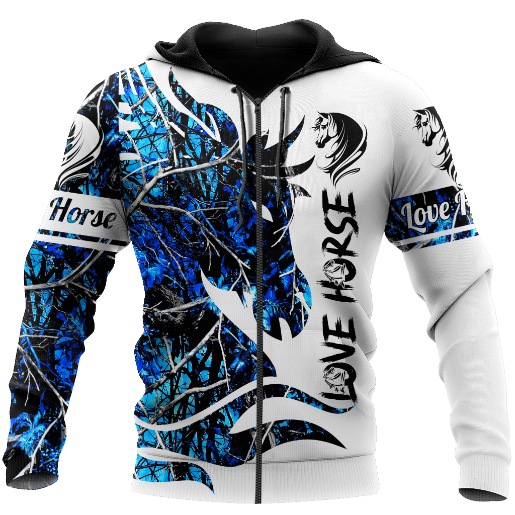 Beautiful Horse 3D All Over Printed shirt for Men and Women Pi060101-Apparel-NNK-Zipped Hoodie-S-Vibe Cosy™