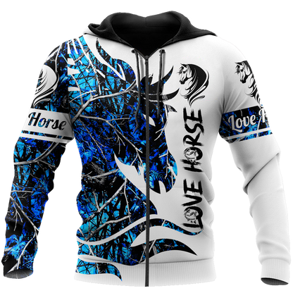 Beautiful Horse 3D All Over Printed shirt for Men and Women Pi060101-Apparel-NNK-Zipped Hoodie-S-Vibe Cosy™