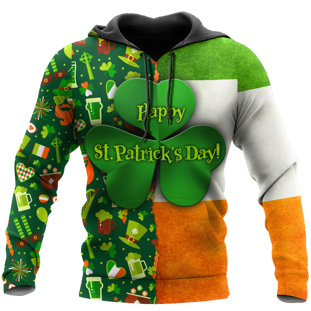 Happy St Patrick's Day Irish Hoodie T-Shirt Sweatshirt for Men and Women Pi170201-Apparel-NM-Hoodie-S-Vibe Cosy™