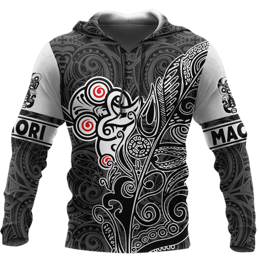 Tiki fern maori hoodie all over printed shirts for men and women AZ301201-Apparel-Huyencass-Hoodie-S-Vibe Cosy™