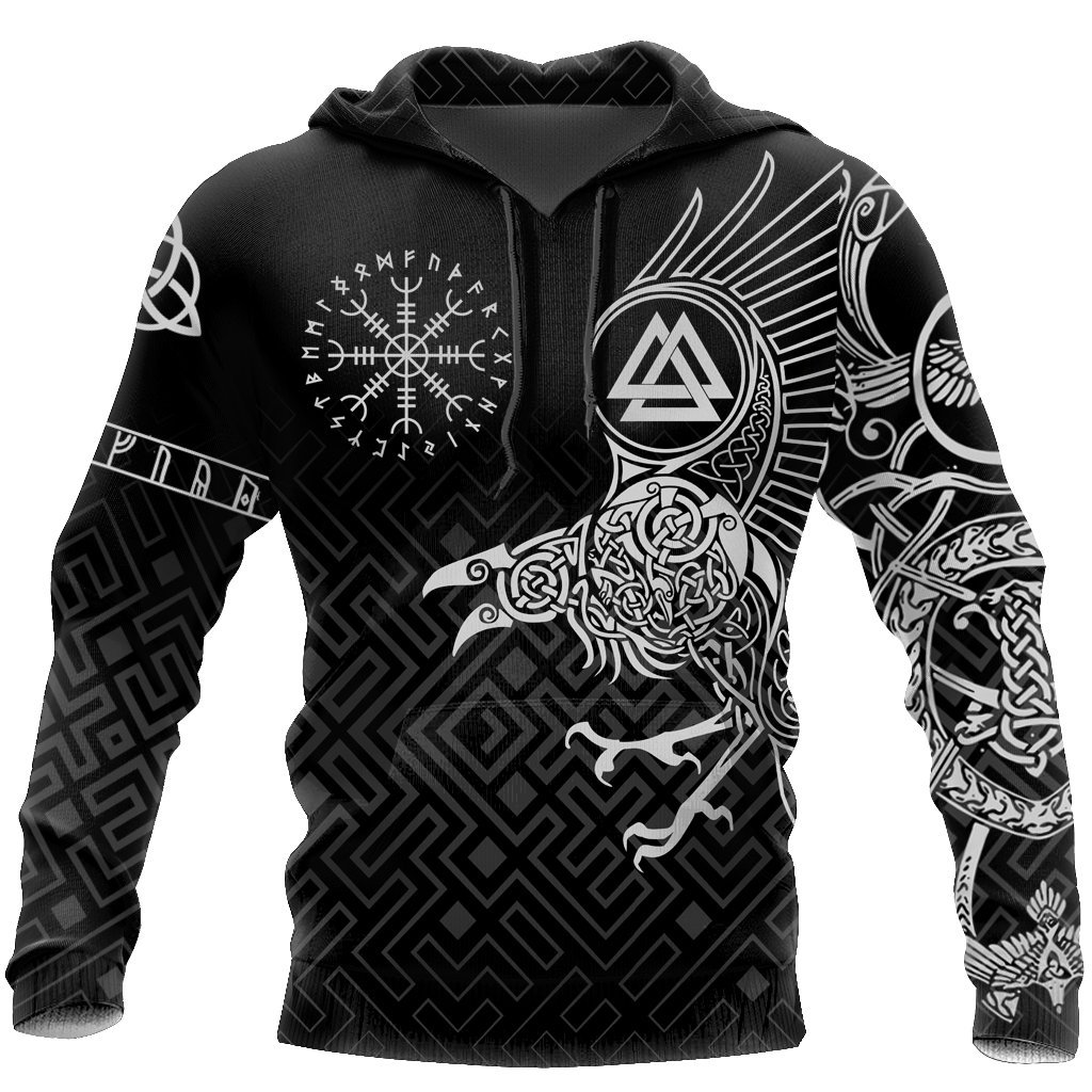 The Raven of Odin - Tattoo Style-Apparel-HP Arts-Hoodie-S-Vibe Cosy™