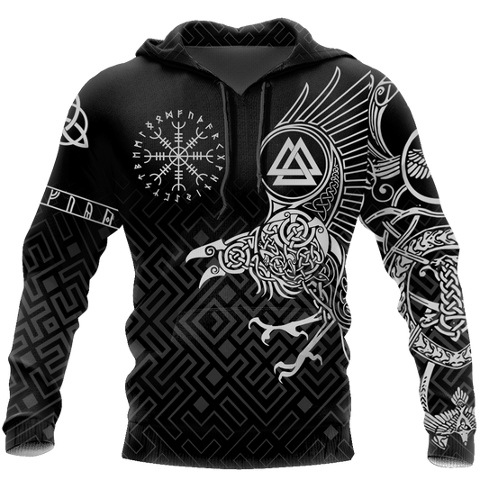 The Raven of Odin - Tattoo Style-Apparel-HP Arts-Hoodie-S-Vibe Cosy™