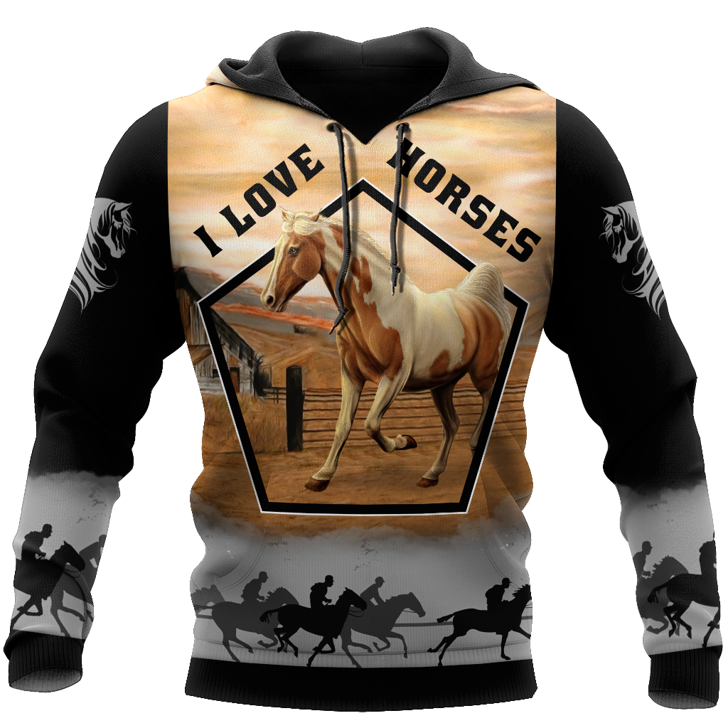 Beautiful Horse 3D All Over Printed shirt for Men and Women Pi080103-Apparel-NNK-Hoodie-S-Vibe Cosy™