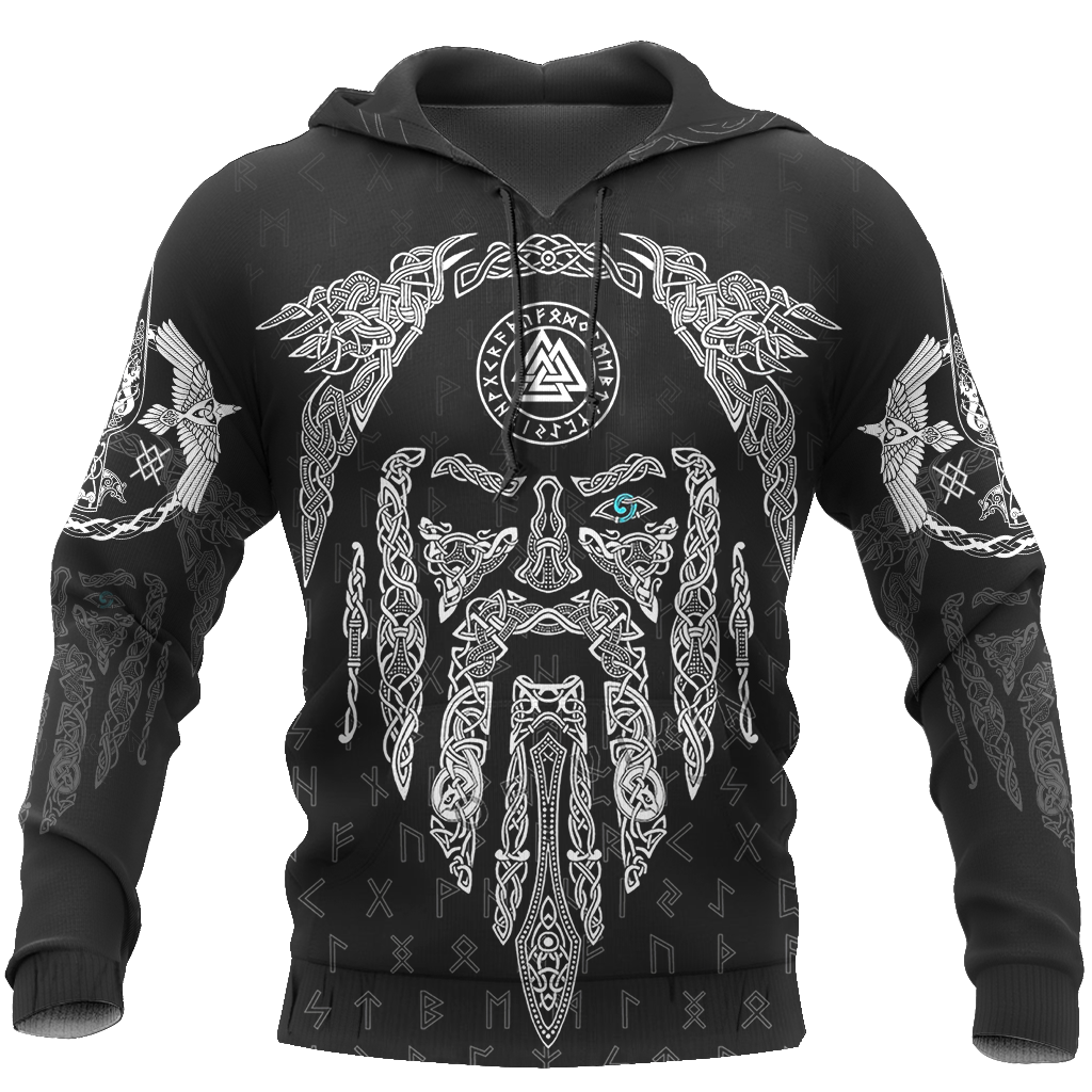 3D All Over Printed Raven And Odin version 1.0-Apparel-HP Arts-Hoodie-S-Vibe Cosy™